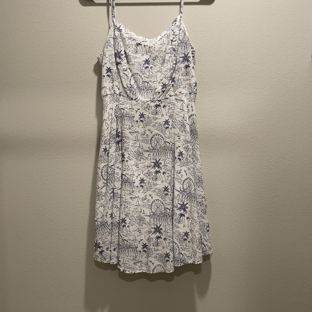 Blue and white dress